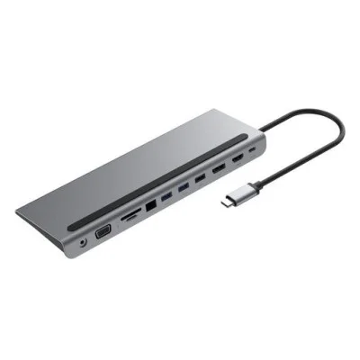 Adapter 11In1 Multi-Display Usb-C Hub & Laptop Stand Powerology - Grey
